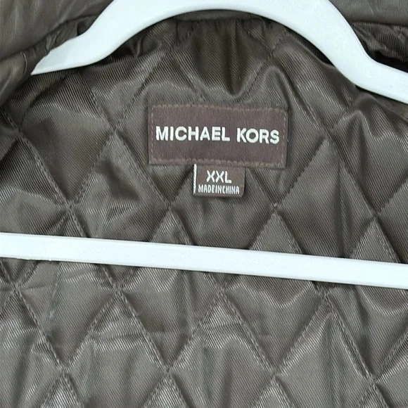 Michael Kors Men's Dark Brown Leather Jacket Coat Multiple Pockets XXL - Picture 10 of 16